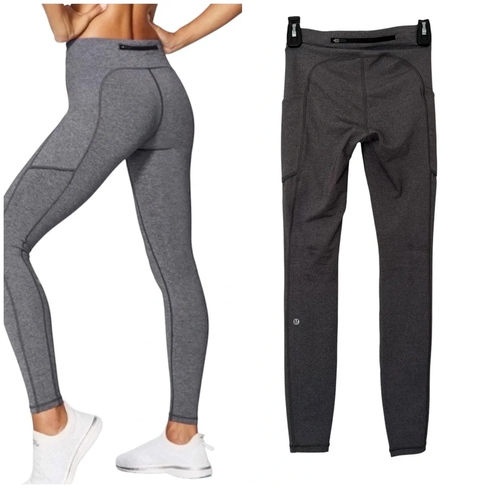 LULULEMON Speed Up Tight leggings gray black size 2